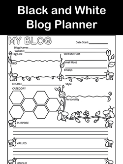 Black and White Blog Planner